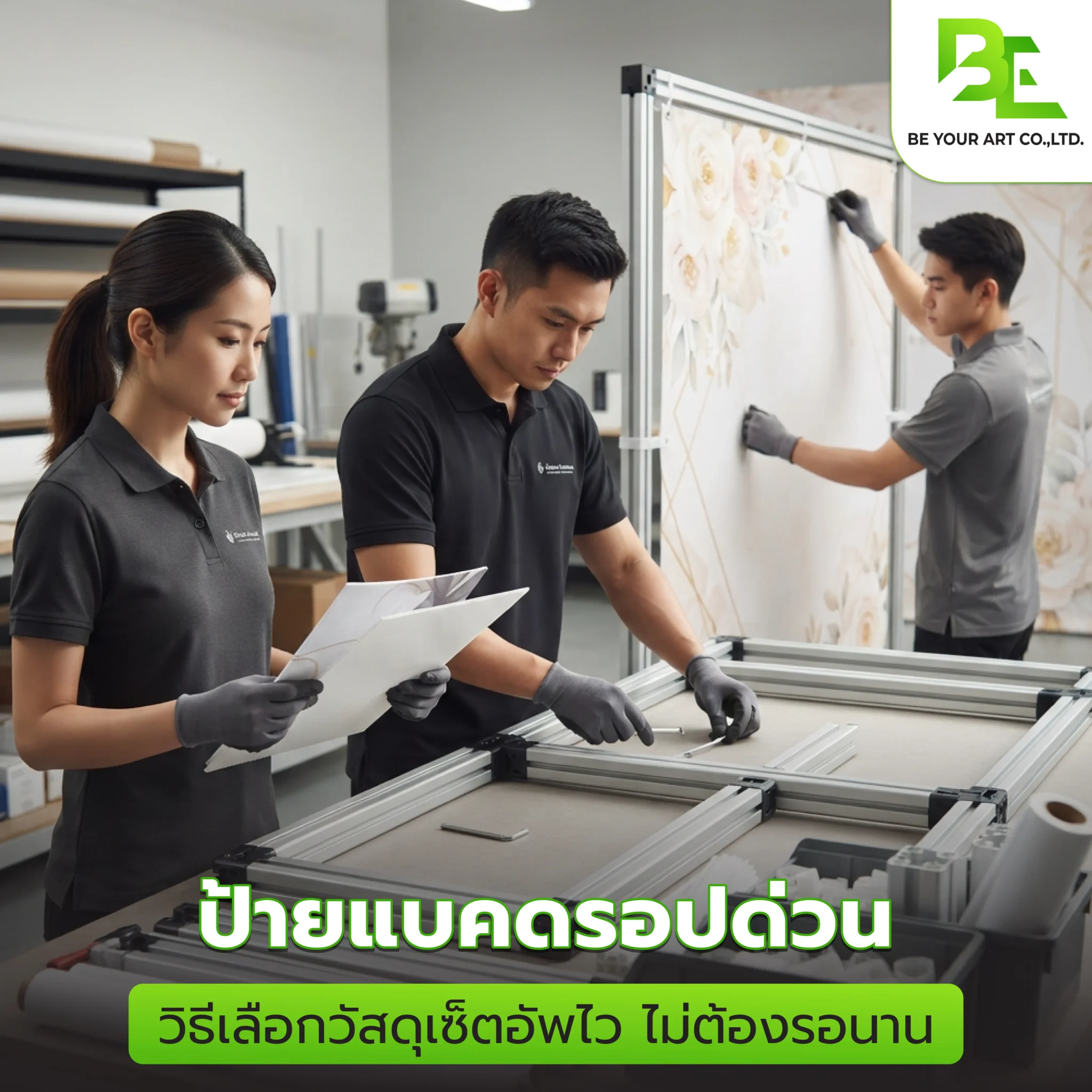 ป้ายแบคดรอปด่วน วิธีเลือกวัสดุเซ็ตอัพไว ไม่ต้องรอนาน